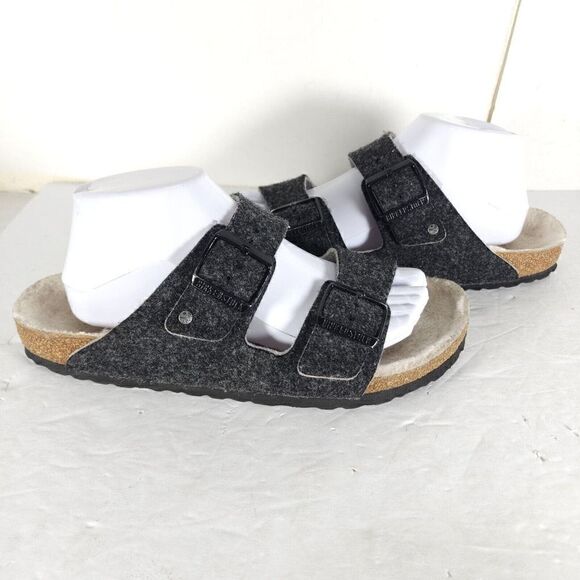 BIRKENSTOCK Arizona Rivet EU41 US L10/M8 Gray Wool Flat Slide Sandals Shoes - Picture 8 of 14